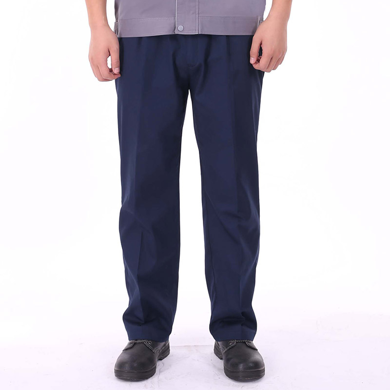 Reflective strip design pure cotton fine twill short-sleeved work clothes suit pants J02-0532