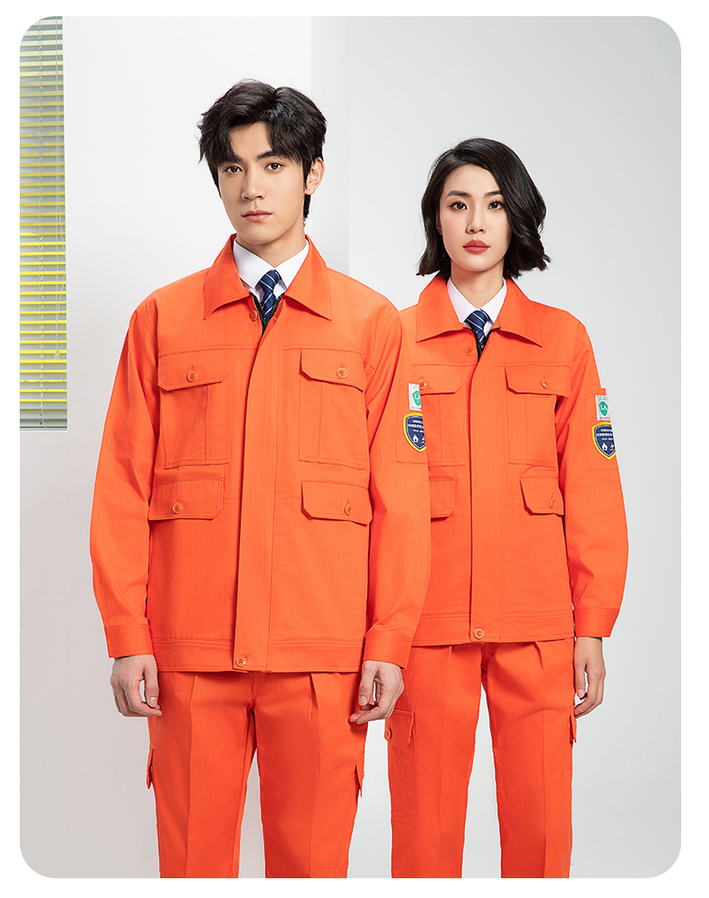 Spring and autumn cotton flame retardant anti-static work clothes suit H06-8003