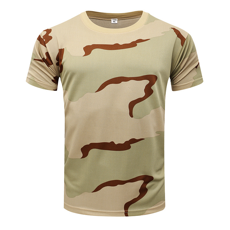 Camouflage sports casual round neck short sleeve T-shirt universal style H24-010