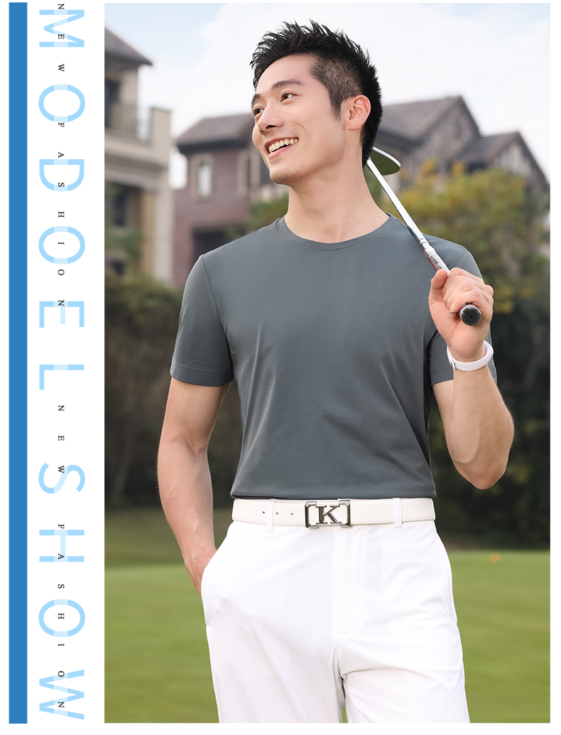 130g light cloud fiber high elastic skin-friendly short-sleeved round neck T-shirt GJ11-81011