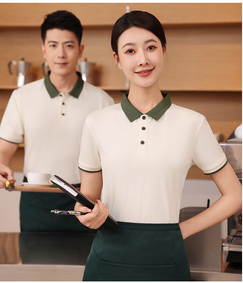 210g high density color matching collar moisture absorbing ice ion short sleeve lapel polo shirt L04-P143