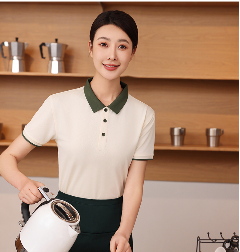 210g high density color matching collar moisture absorbing ice ion short sleeve lapel polo shirt L04-P143