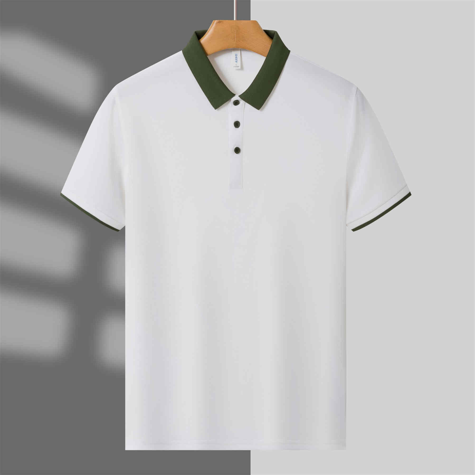 210g high density color matching collar moisture absorbing ice ion short sleeve lapel polo shirt L04-P143