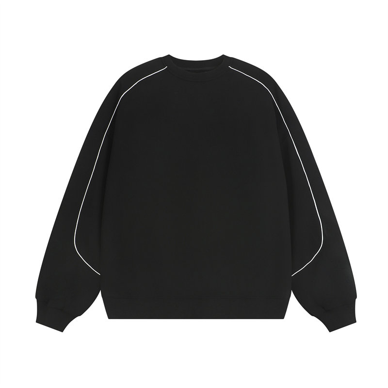 380g trendy brand personalized two-color line round neck sweatshirt G21-U-XWY702