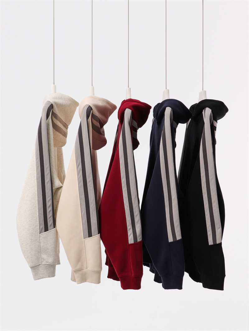 380g trendy personality spaced line hooded sweatshirt G21-U-XWY707