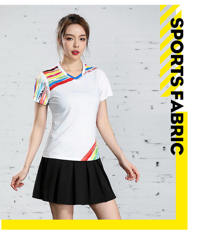 B120313 Table Tennis, Badminton and Tennis Sportswear Quick Dry Round Neck Top Sportswear Badminton Clothes