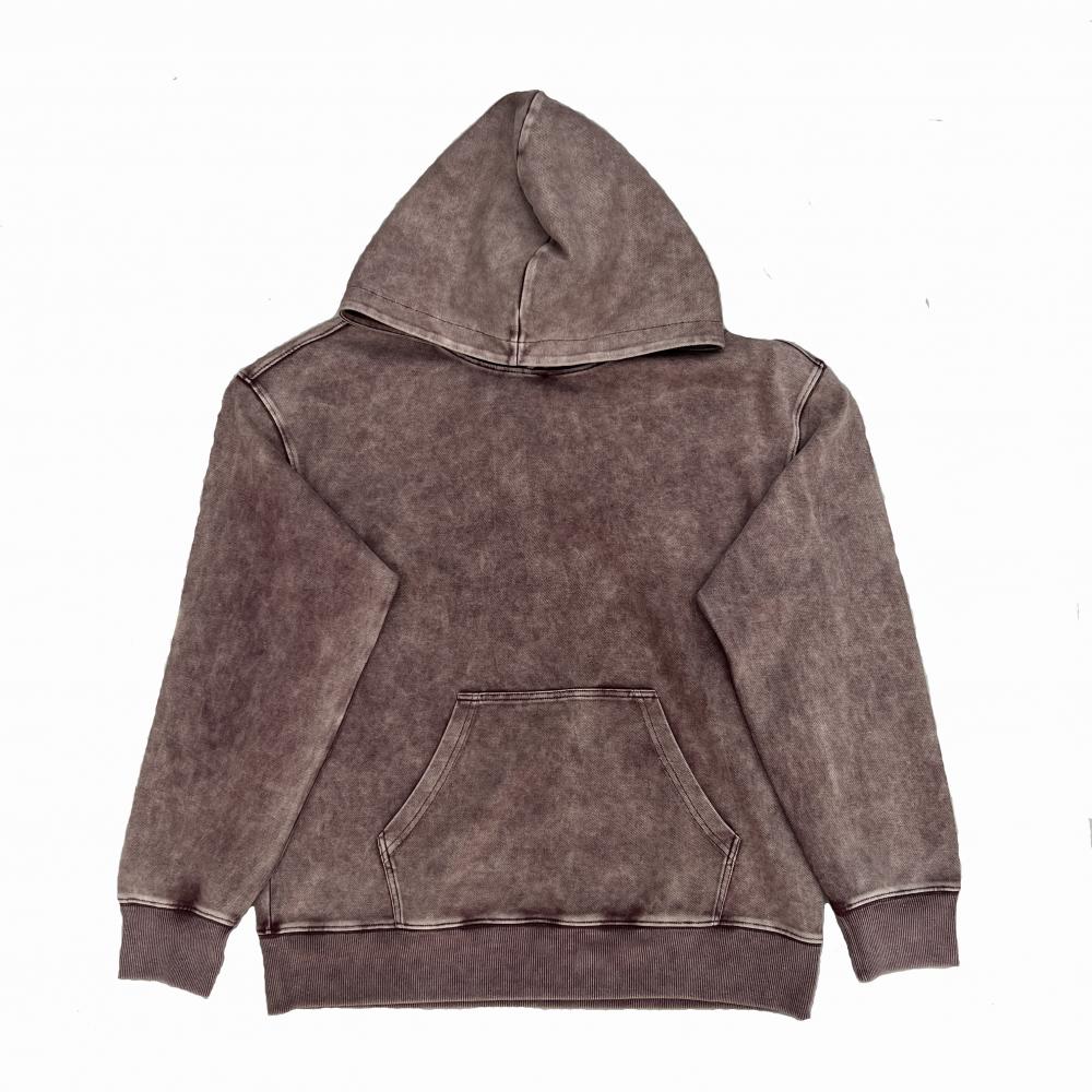 Washed double-sided jacquard small drop shoulder hooded sweatshirt #SX6064 hooded pullover