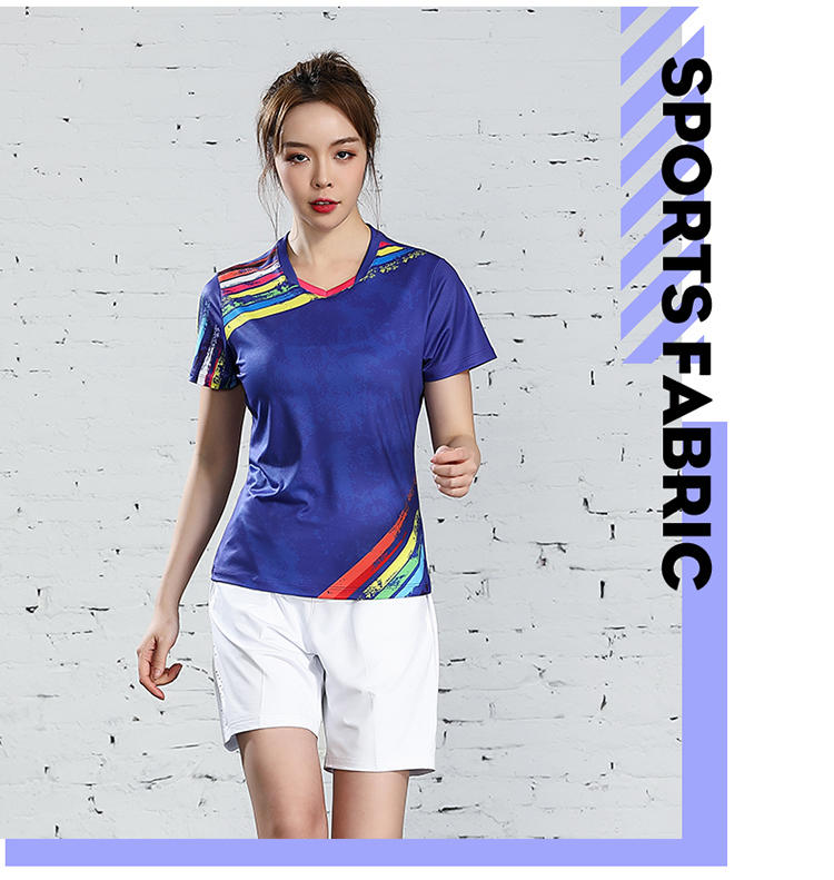 B120313 Table Tennis, Badminton and Tennis Sportswear Quick Dry Round Neck Top Sportswear Badminton Clothes