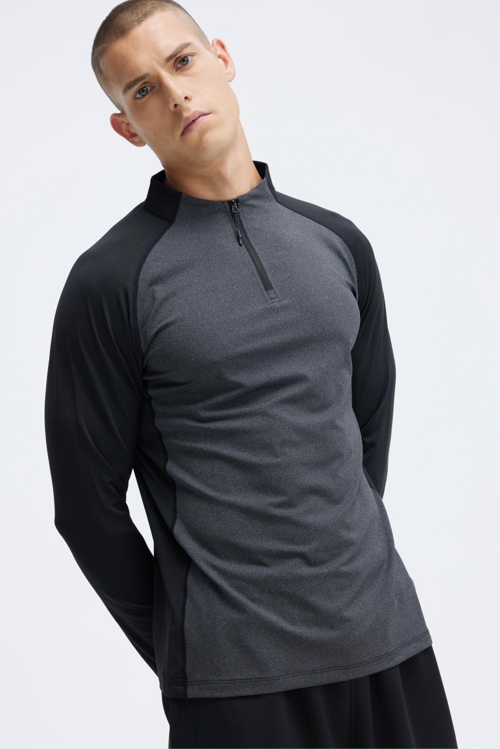 AL16821# Men knitted long-sleeved half-zip T-shirt long-sleeved stand-up collar for Men