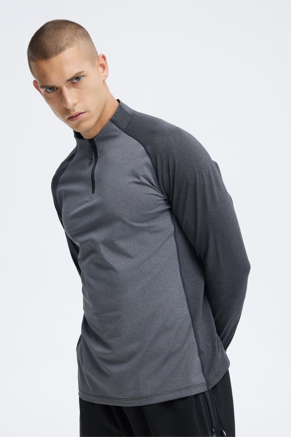 AL16821# Men knitted long-sleeved half-zip T-shirt long-sleeved stand-up collar for Men