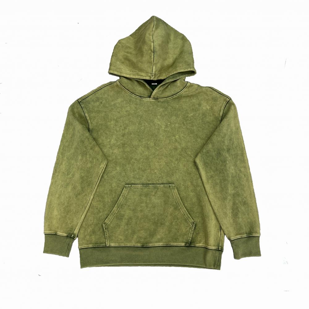 Washed double-sided jacquard small drop shoulder hooded sweatshirt #SX6064 hooded pullover