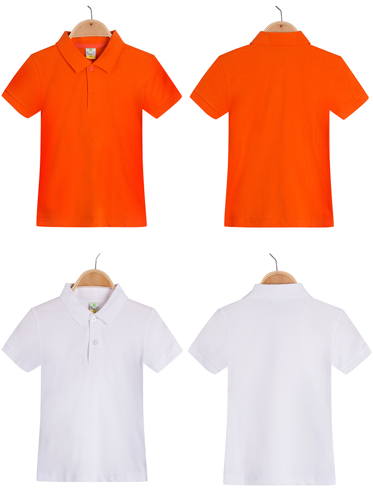 220g 21 count pure cotton solid color lapel short sleeve POLO shirt C01-6804 children style