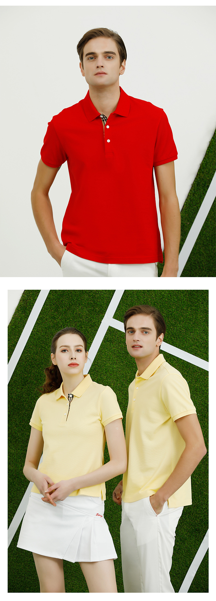 Long-staple cotton liquid ammonia pique lapel short-sleeved POLO shirt universal style GJ11-98008