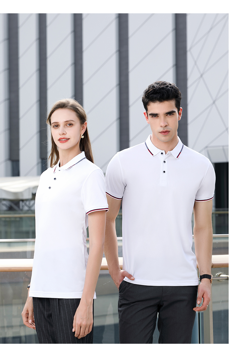 185g32 count jacquard collar short sleeve POLO shirt universal style GJ12-698