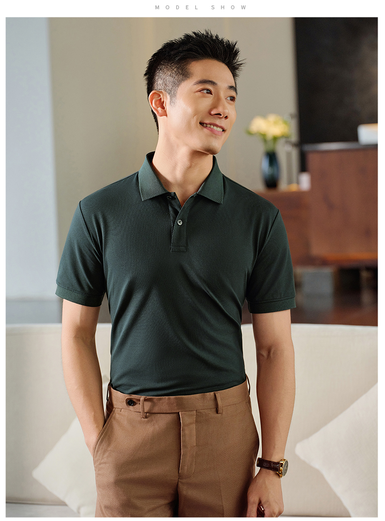 200g ice bead skin-friendly breathable short-sleeved lapel POLO shirt GJ11-82007