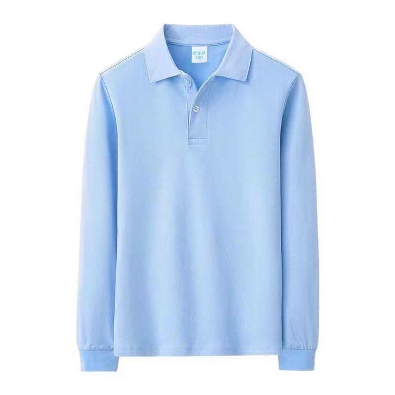 New autumn and winter children Korean version of the pure color long-sleeved polo shirt G34-long-sleeved POLO shirt