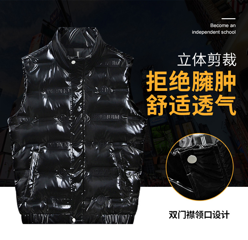 Solid color stand collar down vest KN2-YR8002