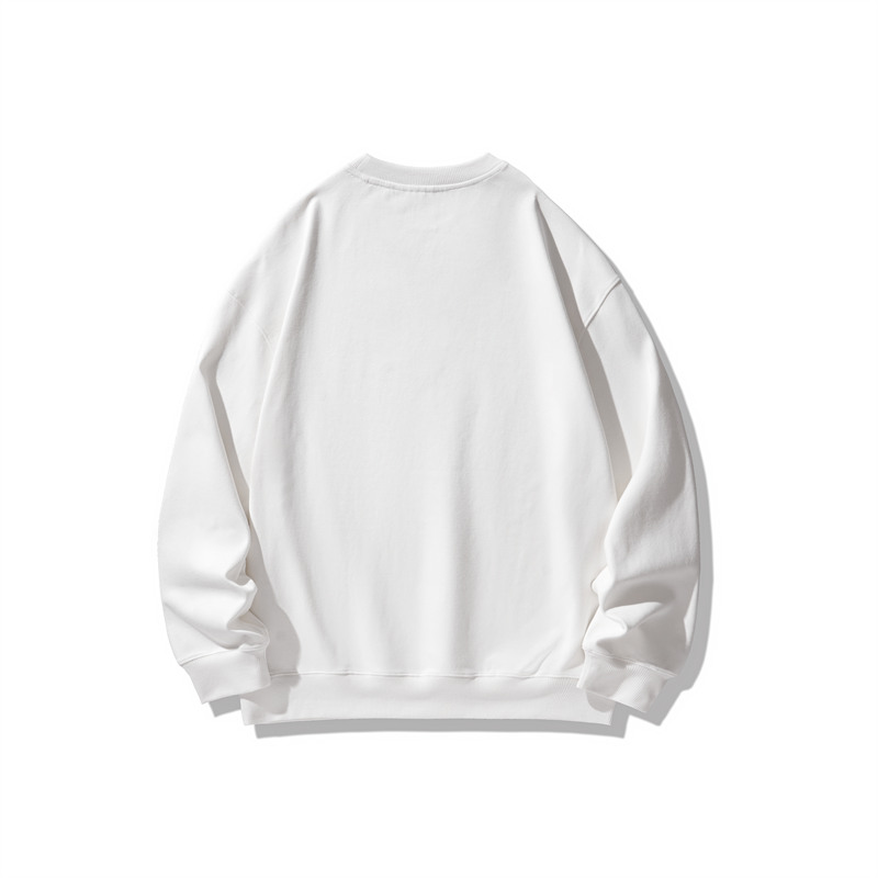 350g twill jacquard double-sided small drop shoulder round neck sweatshirt GJ6-6063