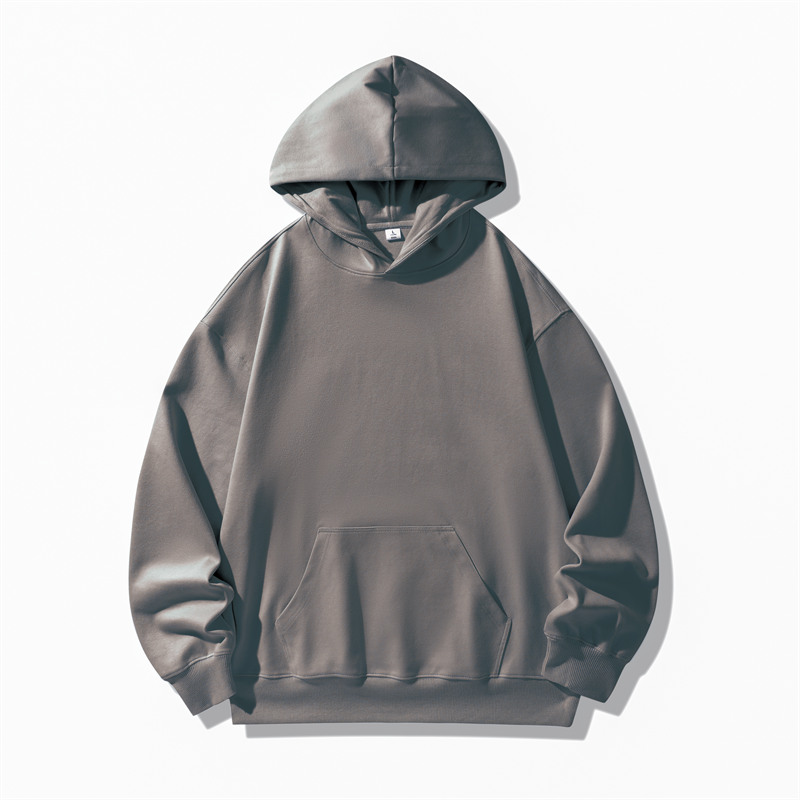 350g twill jacquard double-sided small drop shoulder hooded sweatshirt GJ6-6064