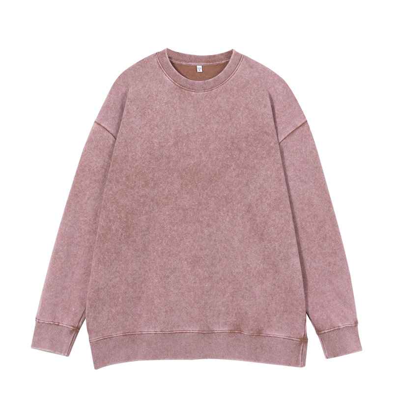 370g heavy terry washed old round neck sweatshirt G21-U-XU150