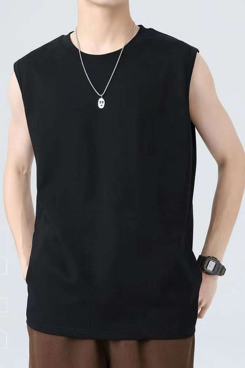 240g heavy Japanese style cotton sleeveless sports vest BC9-2024-005