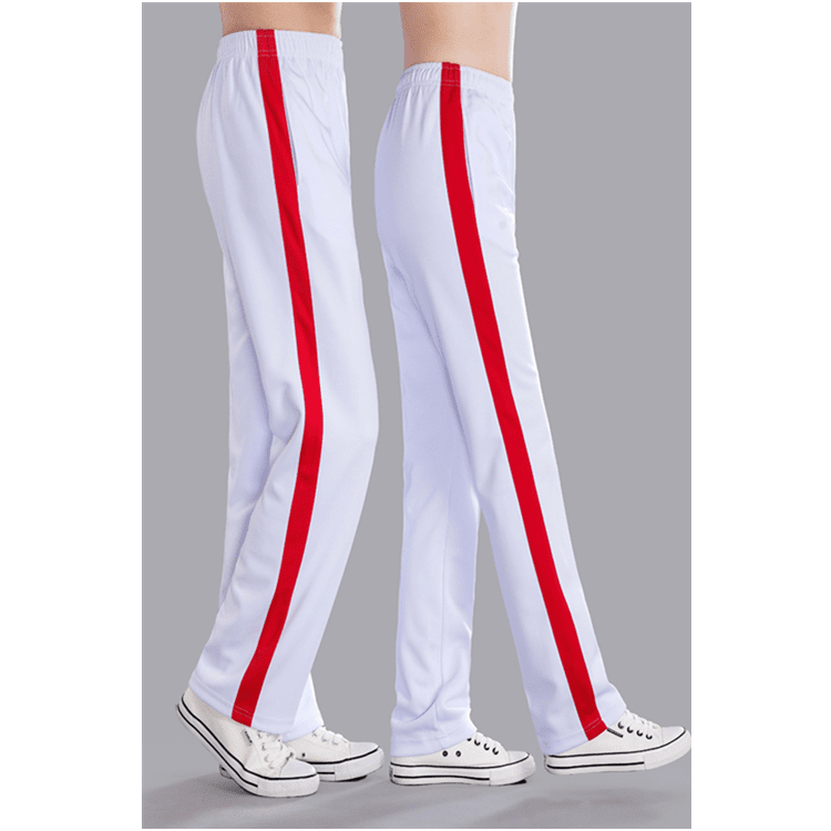 White with red wide stripes/Men