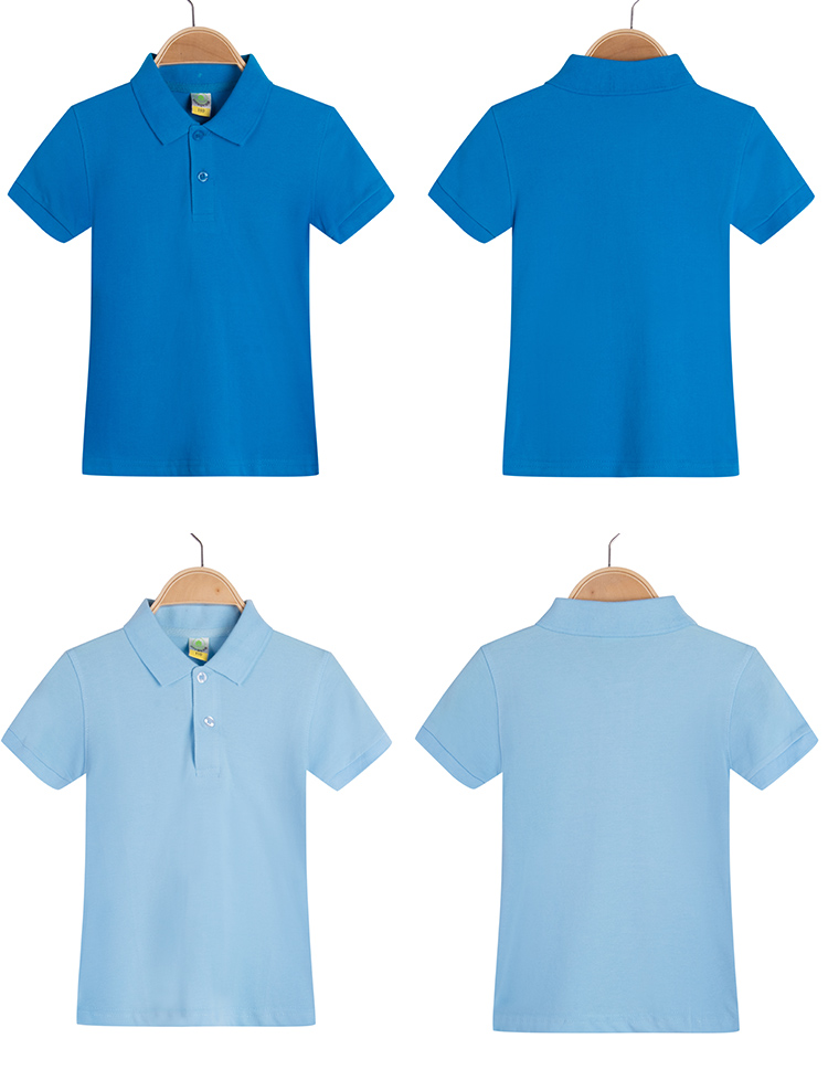 220g 21 count pure cotton solid color lapel short sleeve POLO shirt C01-6804 children style