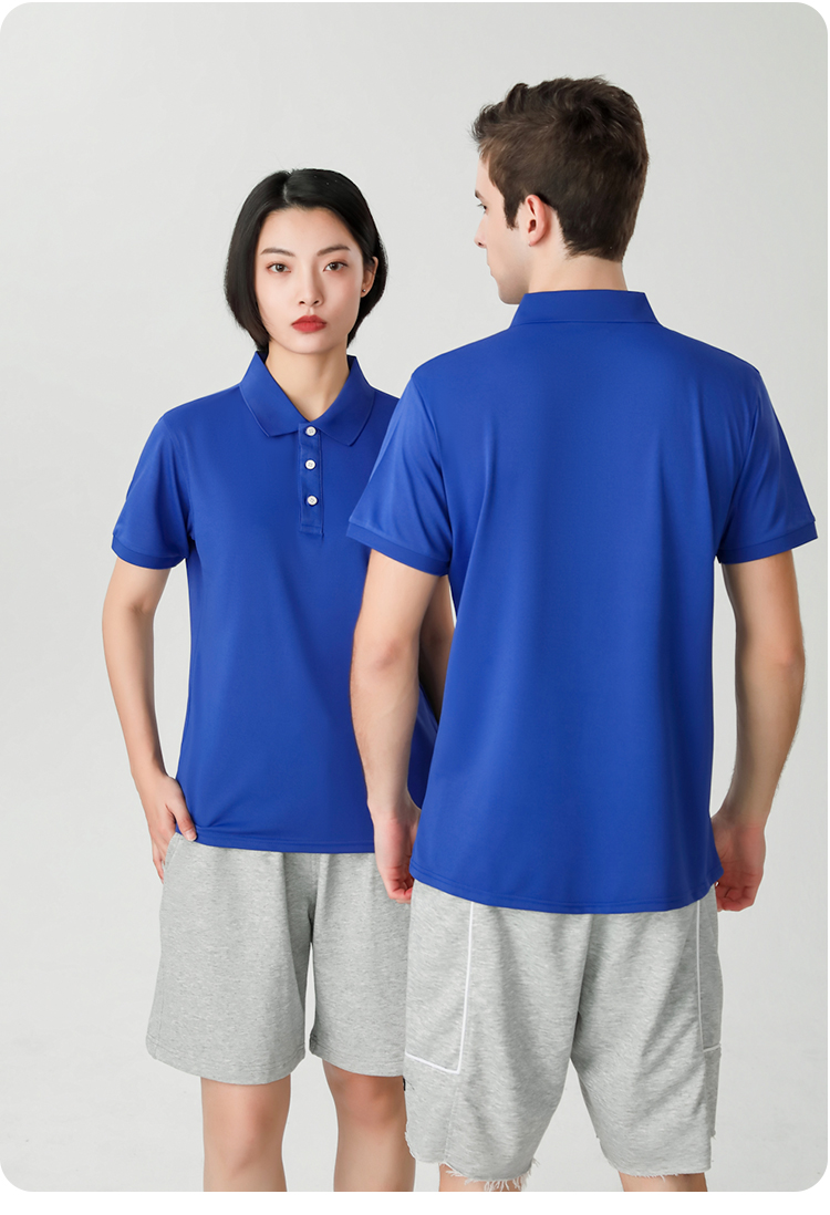 Ice silk cotton solid color lapel short-sleeved POLO shirt universal model YZ01-601