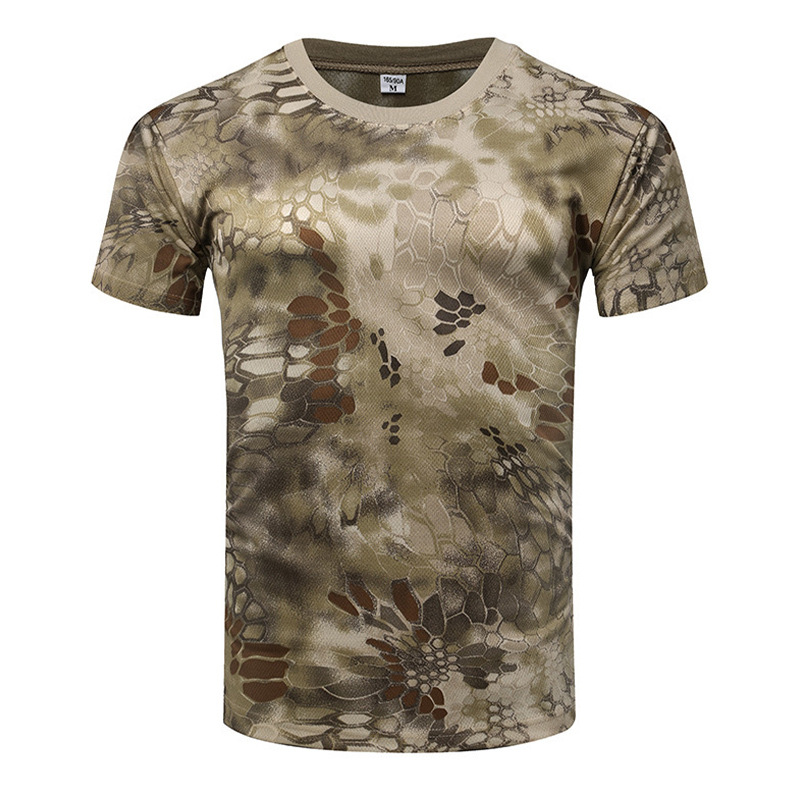 Camouflage sports casual round neck short sleeve T-shirt universal style H24-010