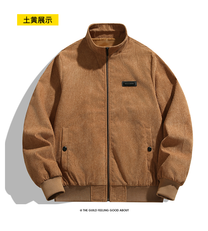 Fashionable and simple corduroy small collar windbreaker jacket for men KD2-Q883