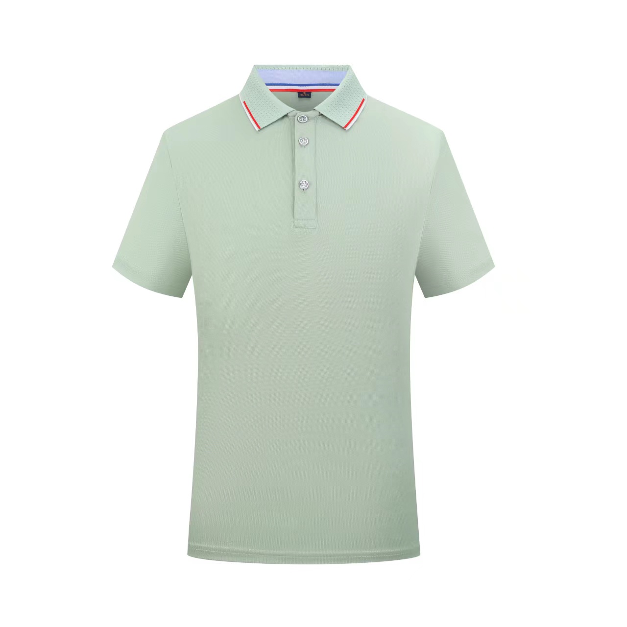 200g combed blue cotton pique jacquard collar short-sleeved lapel polo shirt GJ57-2098