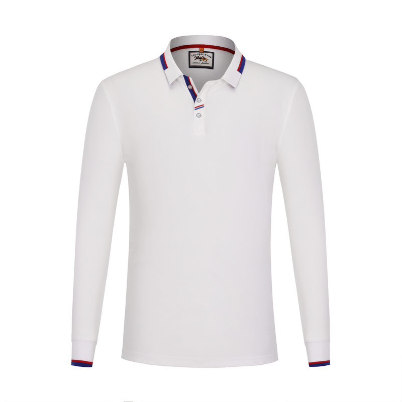 260g lyocell pique lapel long sleeve POLO shirt GJ7-6877