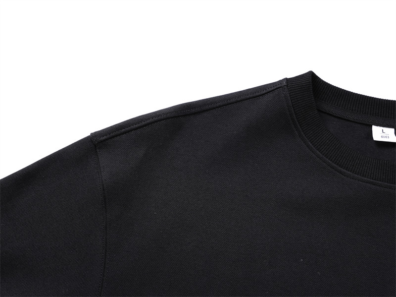 350g twill jacquard double-sided small drop shoulder round neck sweatshirt GJ6-6063