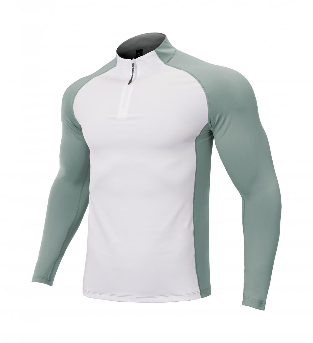 AL16821# Men knitted long-sleeved half-zip T-shirt long-sleeved stand-up collar for Men