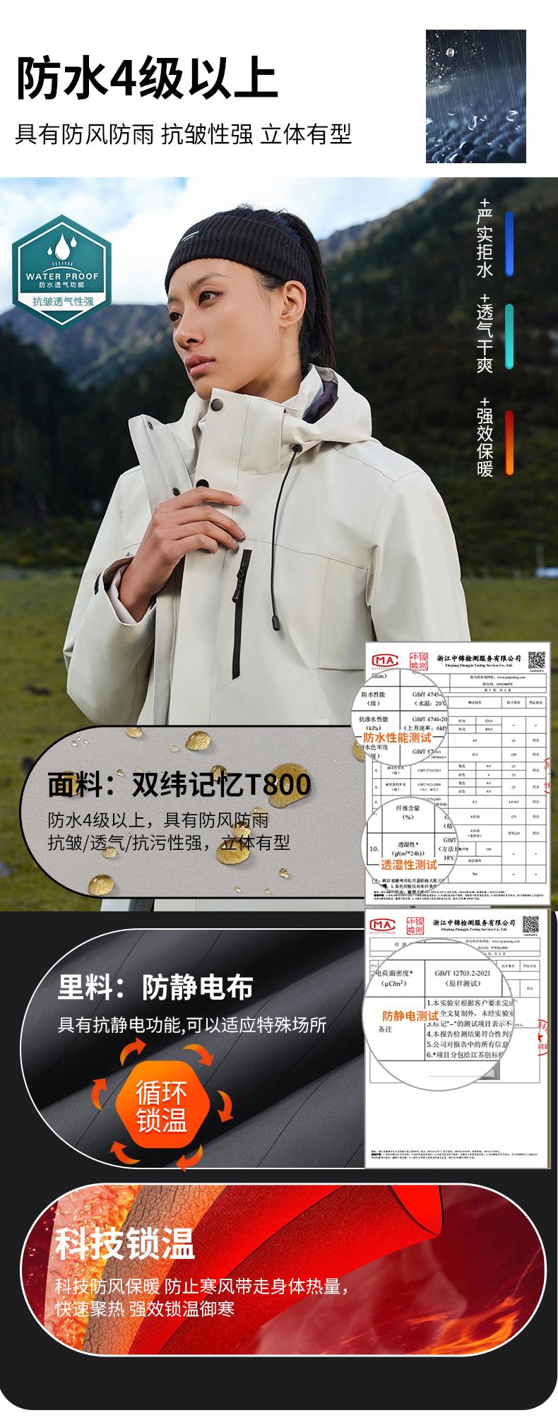 K-2402E (solid color three-in-one) anti-static ultra-soft liner jacket