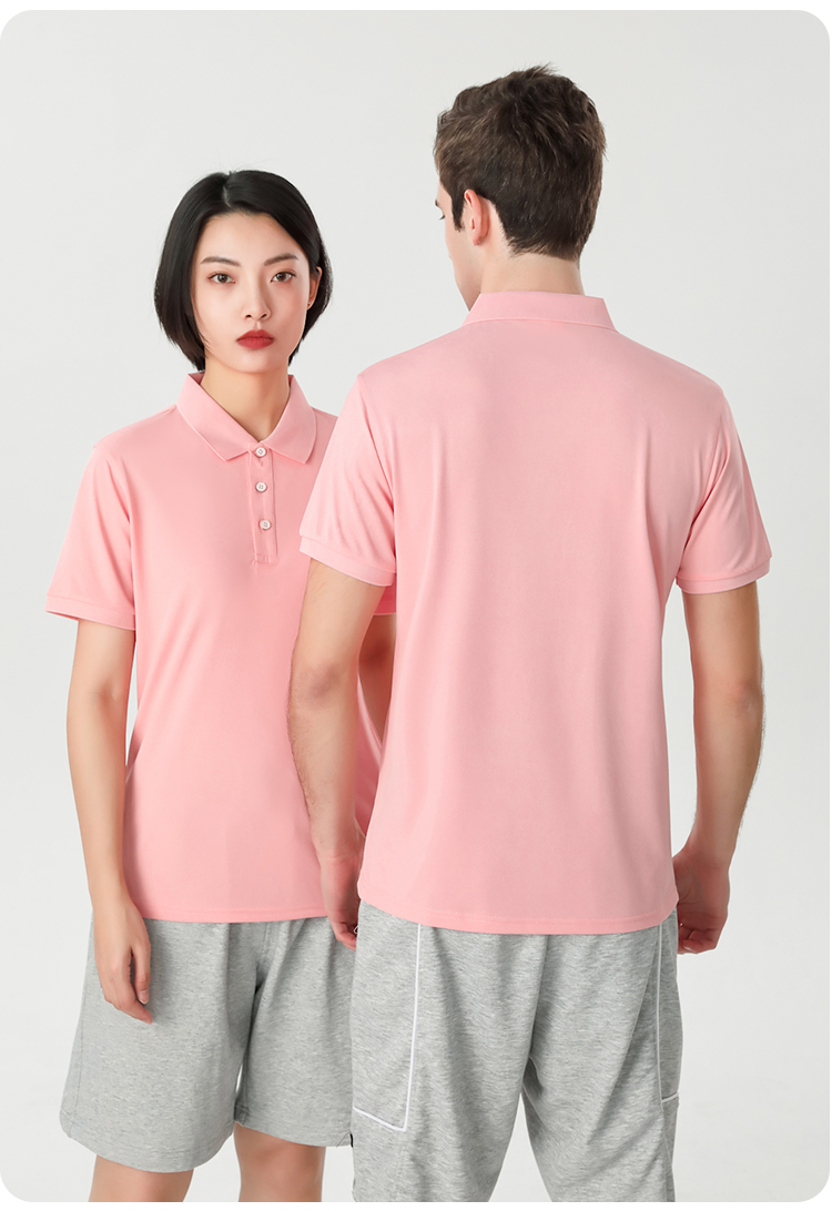 Ice silk cotton solid color lapel short-sleeved POLO shirt universal model YZ01-601