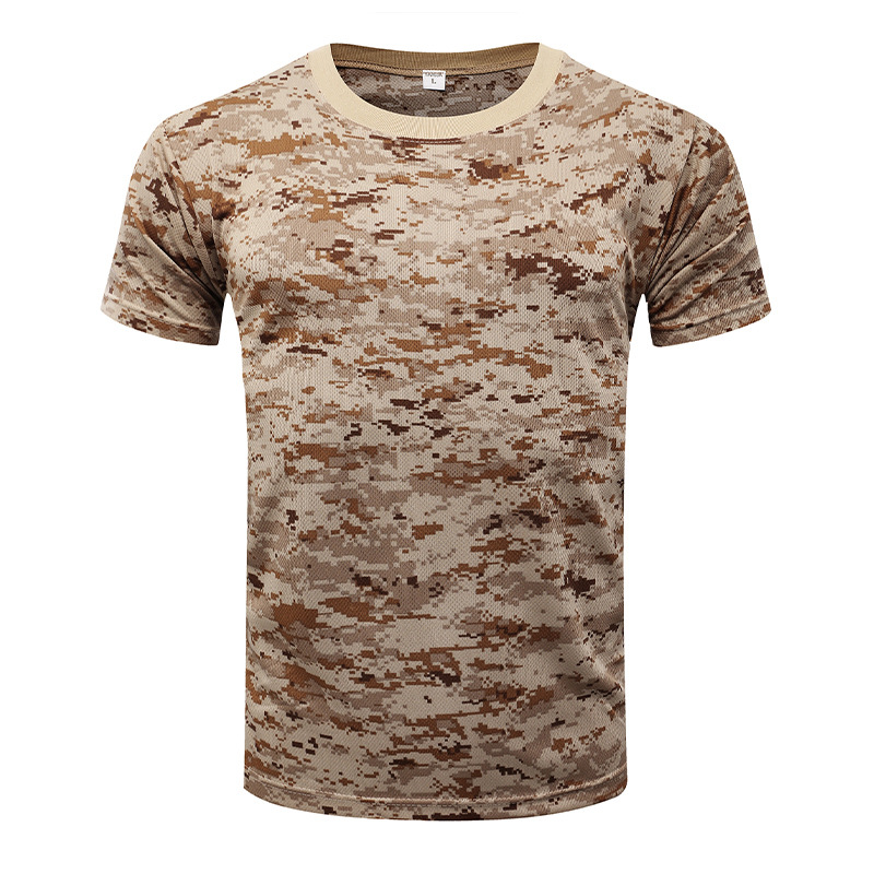 Camouflage sports casual round neck short sleeve T-shirt universal style H24-010