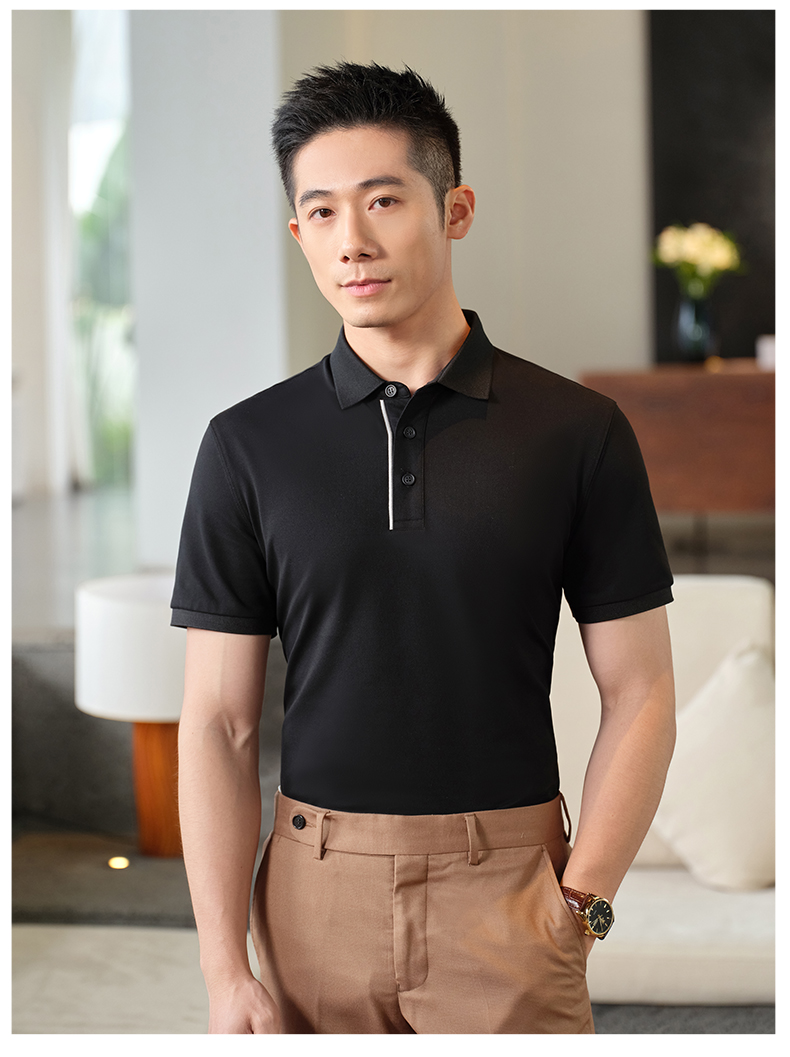 200g ice bead skin-friendly breathable short-sleeved lapel POLO shirt GJ11-82006