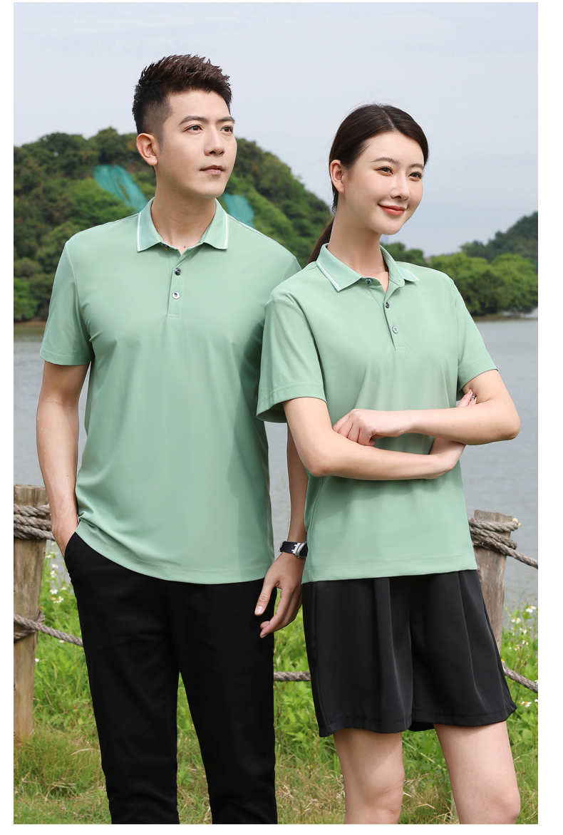 200g nylon two-level collar lapel short-sleeved POLO shirt D24-9921