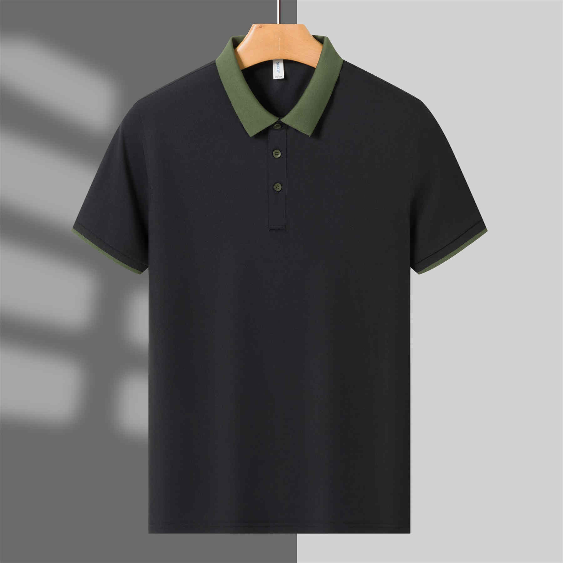 210g high density color matching collar moisture absorbing ice ion short sleeve lapel polo shirt L04-P143