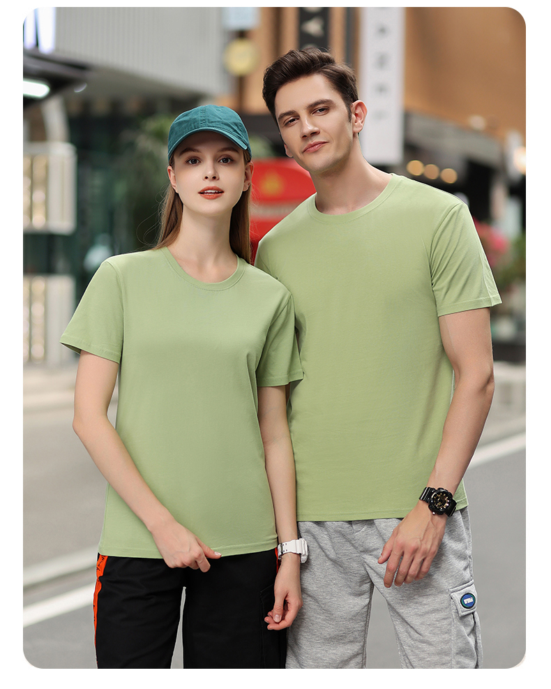 180g 26 count pure cotton tight siro spinning round neck T-shirt GJ65-1001