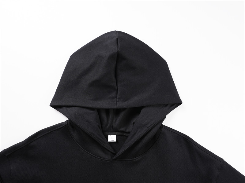 350g twill jacquard double-sided small drop shoulder hooded sweatshirt GJ6-6064