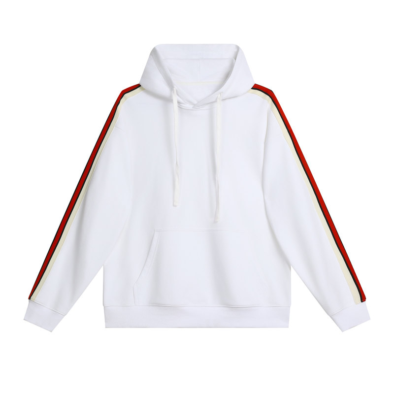 380g large terry personalized contrast color line drop shoulder hooded sweatshirt G21-U-X45015