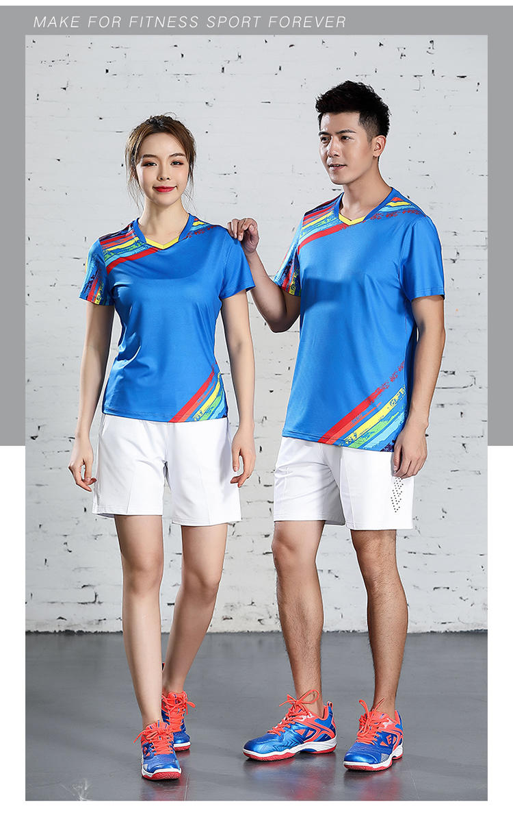 B120313 Table Tennis, Badminton and Tennis Sportswear Quick Dry Round Neck Top Sportswear Badminton Clothes