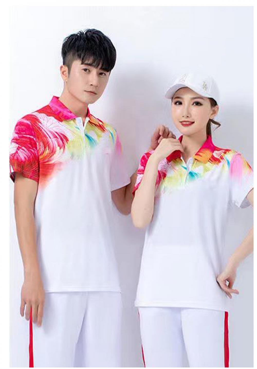 22018#22019# Quick-drying breathable colorful short-sleeved T-shirt short-sleeved lapel