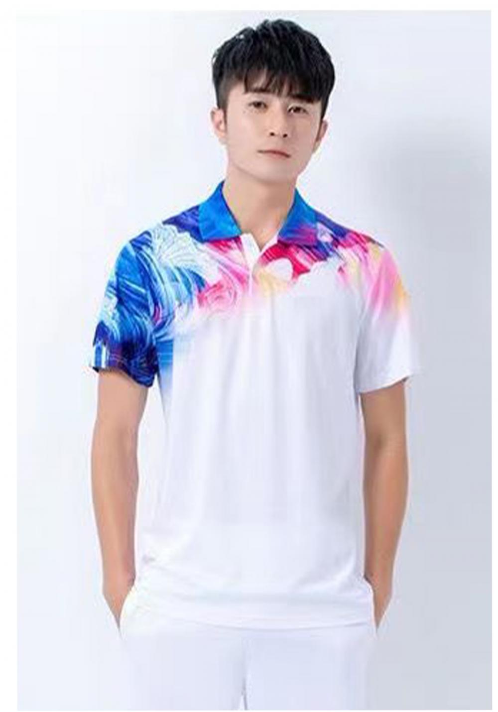 22018#22019# Quick-drying breathable colorful short-sleeved T-shirt short-sleeved lapel