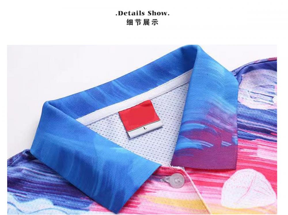 22018#22019# Quick-drying breathable colorful short-sleeved T-shirt short-sleeved lapel