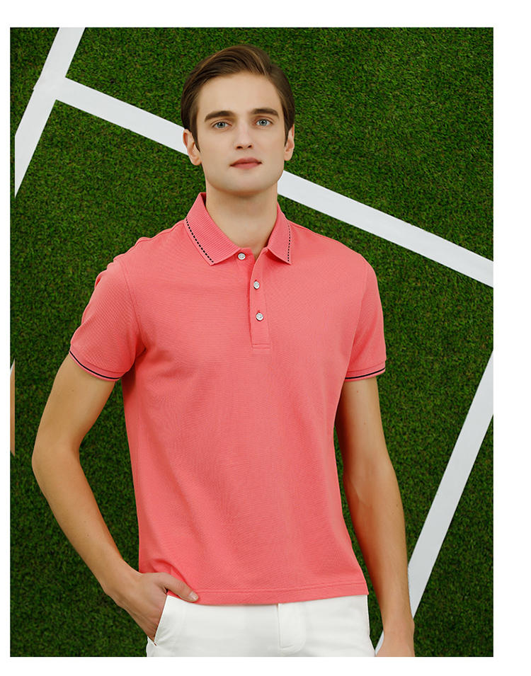 40 count 190g long staple cotton liquid ammonia puddle lapel short sleeve POLO shirt universal GJ11-98778