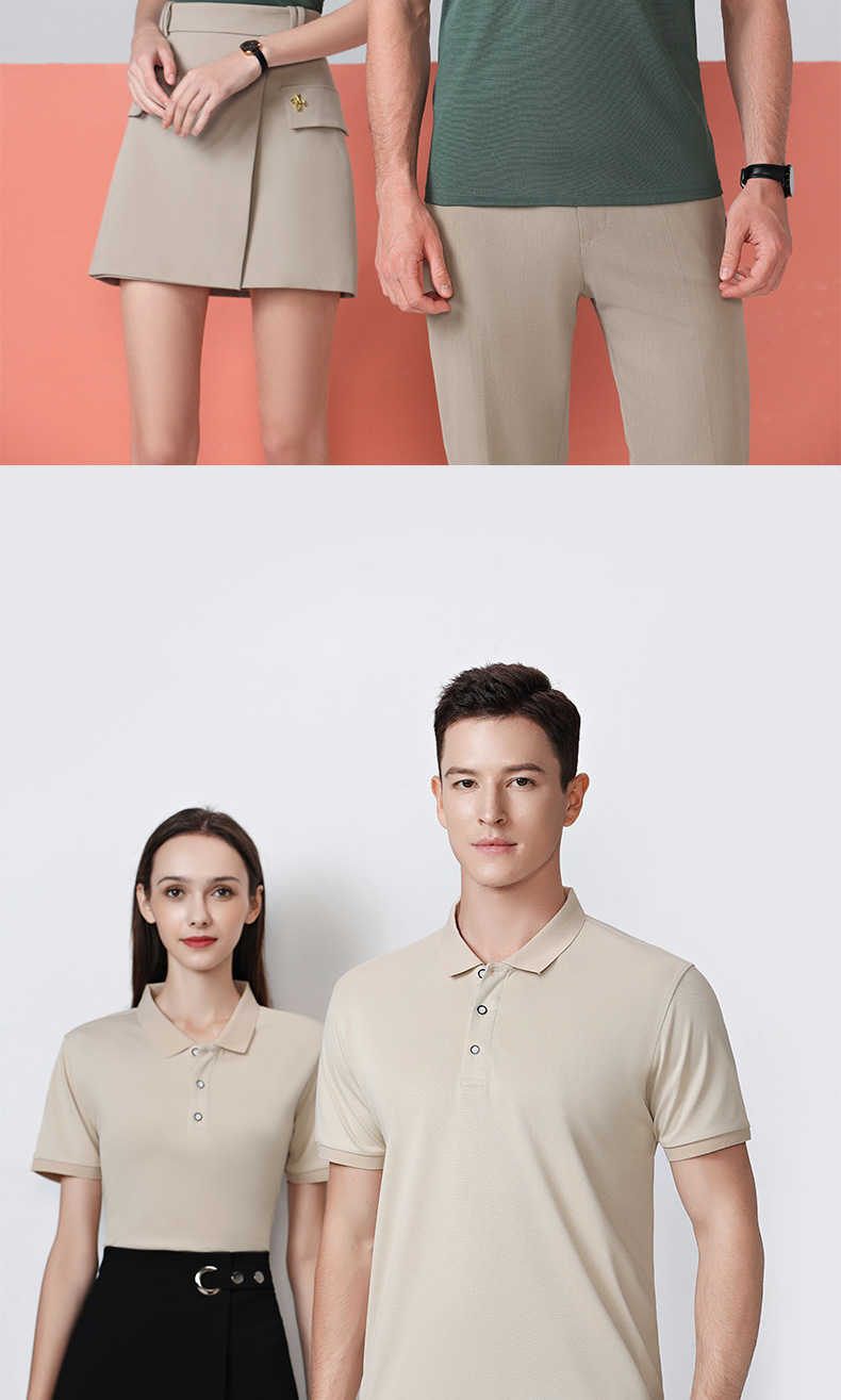 200g solid color business lapel short-sleeved POLO shirt universal GJ53-2316