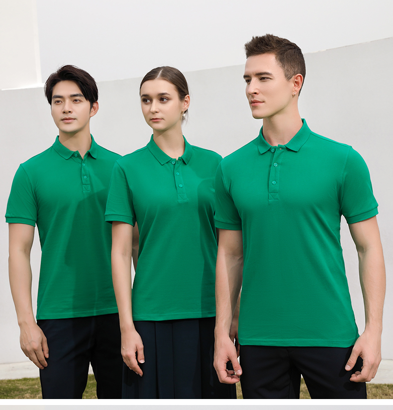 210g combed cotton lapel short-sleeved POLO shirt universal style I03-2990